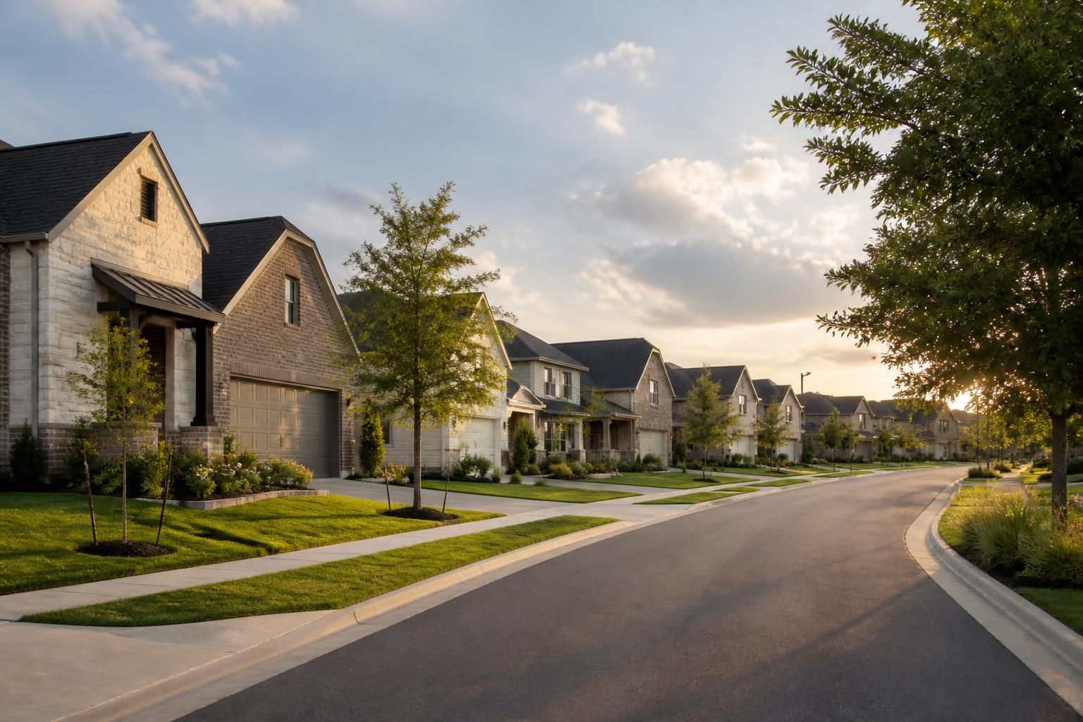 Welcoming Pflugerville neighborhood with well-kept homes and tidy streets.
