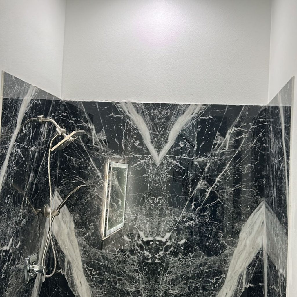 Black Marble Shower Remodel