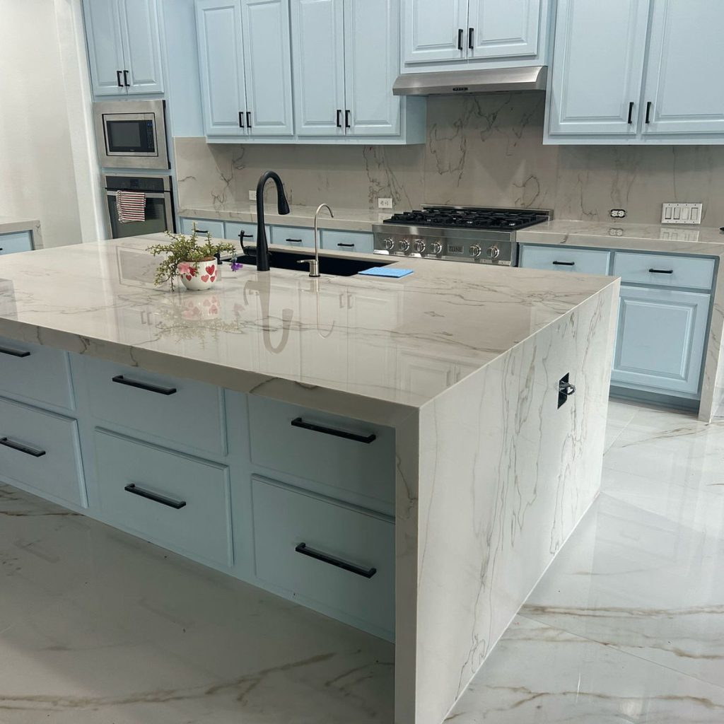 Blue Kitchen Island Remodel