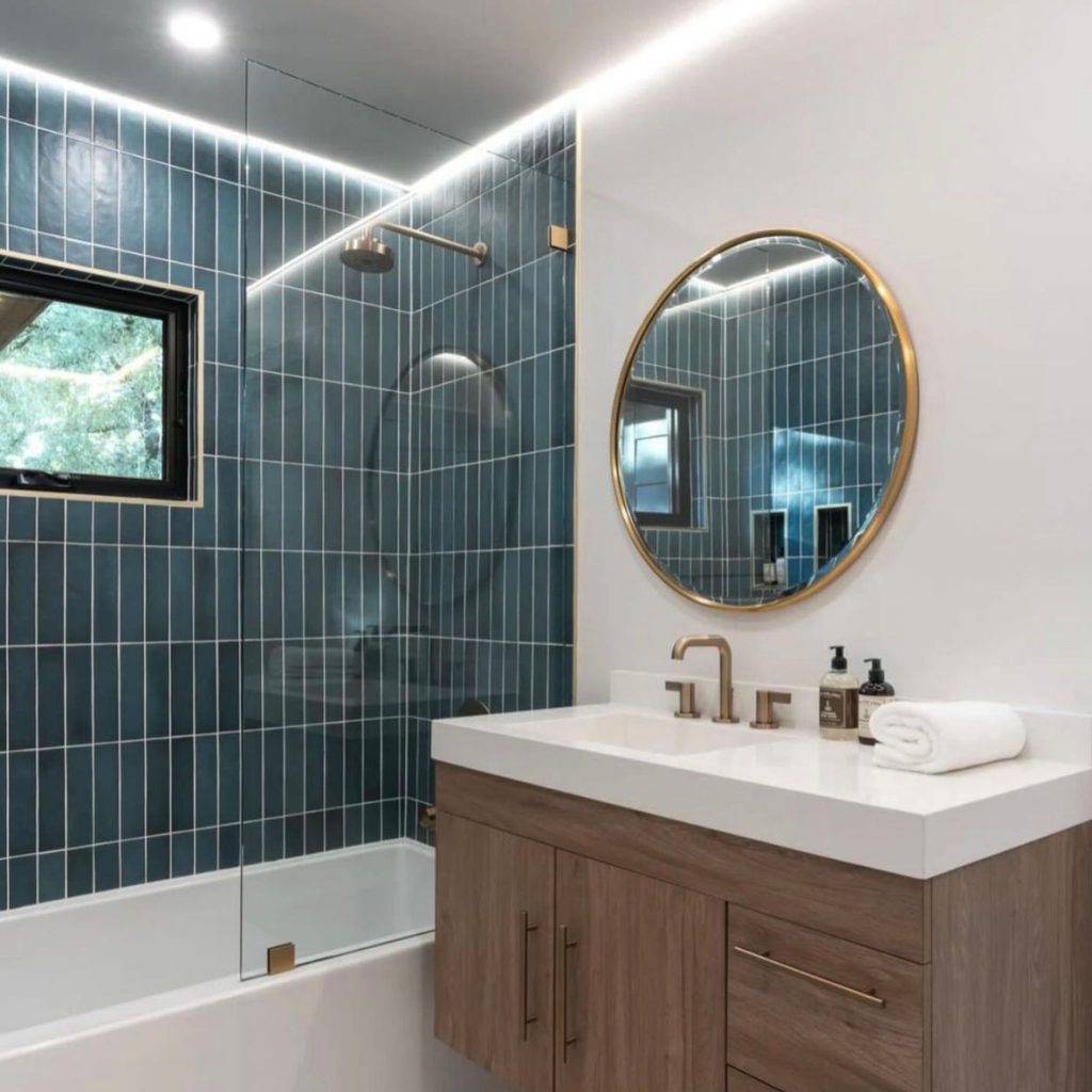 Blue Tile Bathroom Remodel