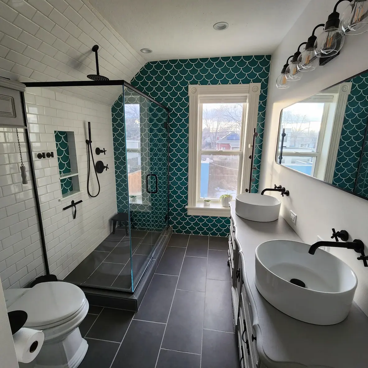 Green Tile Bathroom Remodel