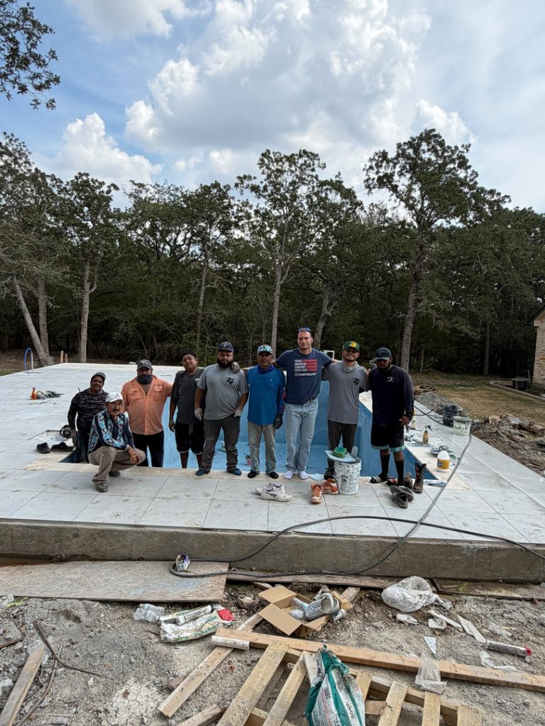 Pool Remodel Crew on Site